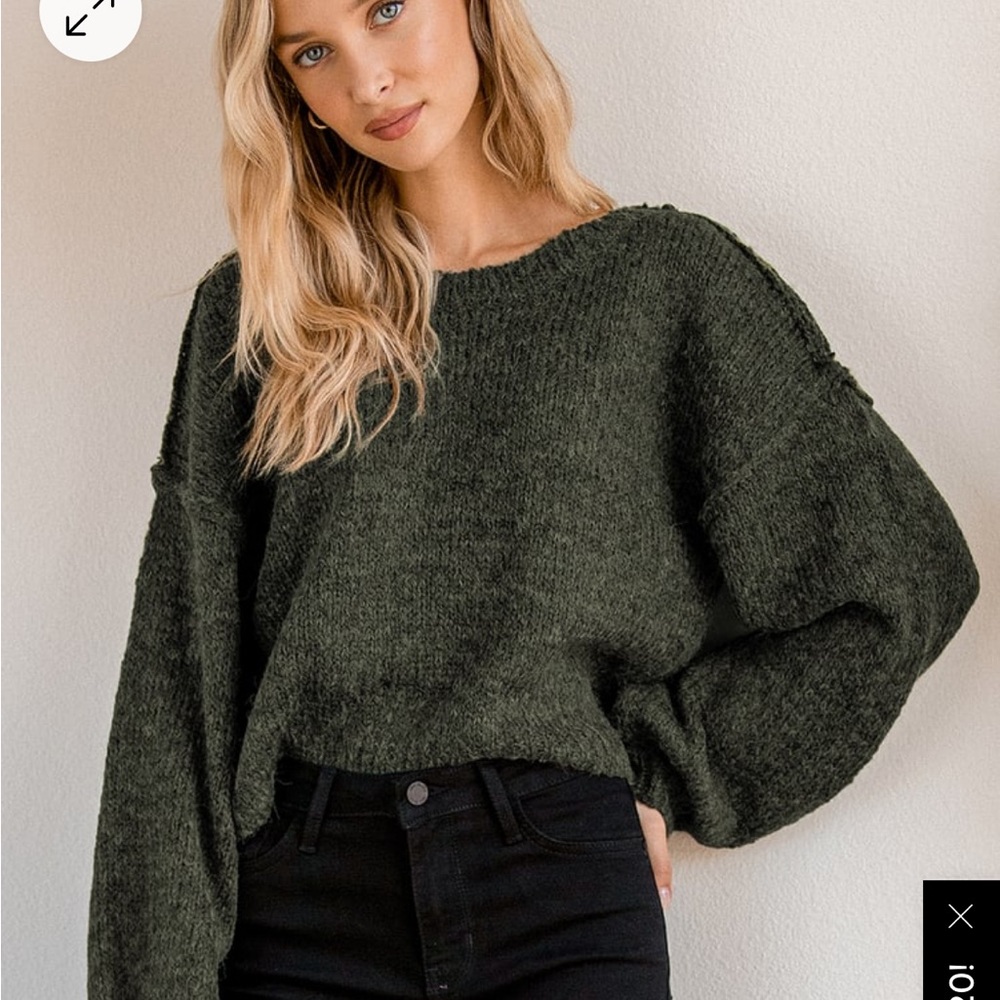 Always Together Forest Green Balloon Sweater